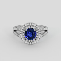 1.07 Ct. Blue Sapphire Ring, Platinum 950 1