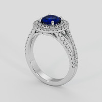 1.07 Ct. Blue Sapphire Ring, 14K White Gold 2