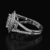 3.06 Ct. Sapphire Ring, 14K White Gold 4