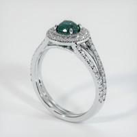 1.09 Ct. Greenish Blue Sapphire Ring, 14K White Gold 2