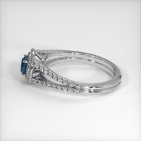 0.77 Ct. Greenish Blue Sapphire Ring, 18K White Gold 4