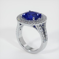 5.18 Ct. Blue Sapphire Ring, 18K White Gold 2
