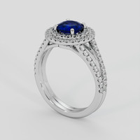 1.07 Ct. Blue Sapphire Ring, 18K White Gold 2