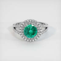 1.17 Ct. Emerald Ring, 18K White Gold 1