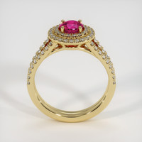 0.84 Ct. Pinkish Red Ruby Ring, 10K Yellow Gold 3