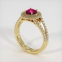 0.85 Ct. Pinkish Red Ruby Ring, 10K Yellow Gold 2