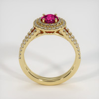 0.85 Ct. Pinkish Red Ruby Ring, 10K Yellow Gold 3