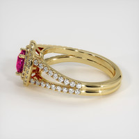 0.85 Ct. Pinkish Red Ruby Ring, 10K Yellow Gold 4
