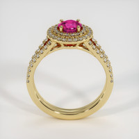 0.70 Ct. Pinkish Red Ruby Ring, 10K Yellow Gold 3