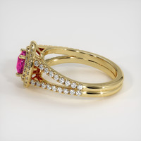 0.70 Ct. Pinkish Red Ruby Ring, 10K Yellow Gold 4