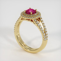 0.84 Ct. Ruby Ring, 14K Yellow Gold 2