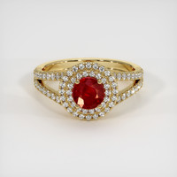 0.75 Ct. Ruby Ring, 14K Yellow Gold 1