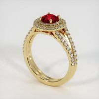 0.75 Ct. Ruby Ring, 14K Yellow Gold 2