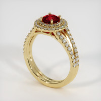 0.68 Ct. Ruby Ring, 14K Yellow Gold 2