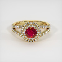 0.96 Ct. Ruby Ring, 18K Yellow Gold 1