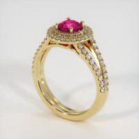 0.65 Ct. Ruby Ring, 18K Yellow Gold 2