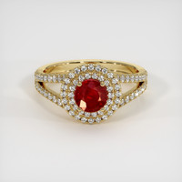 0.75 Ct. Ruby Ring, 18K Yellow Gold 1