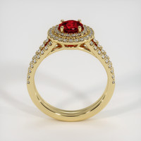 0.68 Ct. Ruby Ring, 18K Yellow Gold 3