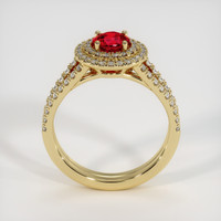 0.68 Ct. Ruby Ring, 18K Yellow Gold 3