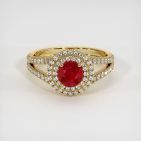 0.98 Ct. Ruby Ring, 18K Yellow Gold 1