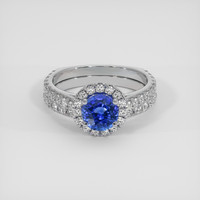 1.08 Ct. Blue Sapphire Ring, Platinum 950 1