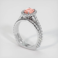 1.09 Ct. Padparadscha Sapphire Ring, Platinum 950 2