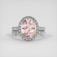 4.13 Ct. Padparadscha Sapphire Ring, Platinum 950 1