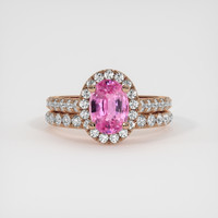 1.47 Ct. Pink Sapphire Ring, 14K Rose Gold 1