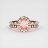 1.09 Ct. Padparadscha Sapphire Ring, 14K Rose Gold 1