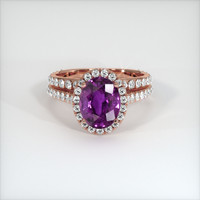 3.68 Ct. Pinkish Purple Sapphire Ring, 14K Rose Gold 1