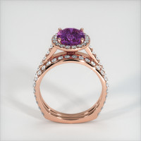 3.68 Ct. Pinkish Purple Sapphire Ring, 14K Rose Gold 3