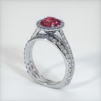 1.80 Ct. Reddish Pink Sapphire Ring, 10K White Gold 2