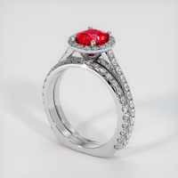 1.10 Ct. Pinkish Red Ruby Ring, 10K White Gold 2