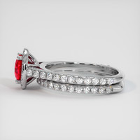 1.10 Ct. Pinkish Red Ruby Ring, 10K White Gold 4