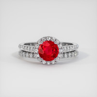 1.20 Ct. Pinkish Red Ruby Ring, 10K White Gold 1