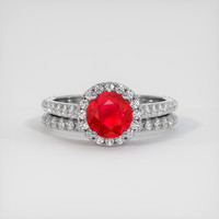 1.20 Ct. Pinkish Red Ruby Ring, 10K White Gold 1