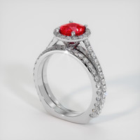 1.20 Ct. Pinkish Red Ruby Ring, 10K White Gold 2