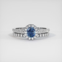 0.62 Ct. Sapphire Ring, 14K White Gold 1