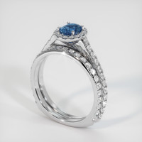 0.62 Ct. Sapphire Ring, 14K White Gold 2