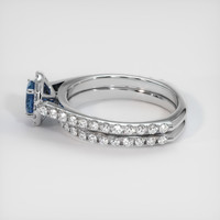 0.62 Ct. Sapphire Ring, 14K White Gold 4