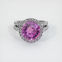 3.58 Ct. Sapphire Ring, 14K White Gold 1