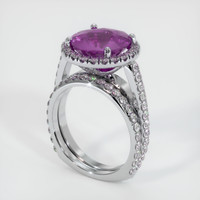 3.58 Ct. Sapphire Ring, 14K White Gold 2