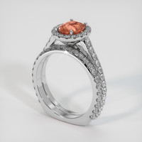 1.17 Ct. Padparadscha Sapphire Ring, 14K White Gold 2