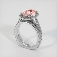 4.13 Ct. Padparadscha Sapphire Ring, 14K White Gold 2