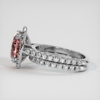 4.13 Ct. Padparadscha Sapphire Ring, 14K White Gold 4