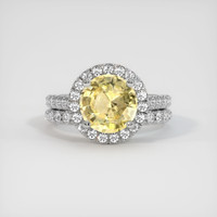 2.54 Ct. Yellow Sapphire Ring, 14K White Gold 1