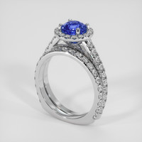 1.08 Ct. Blue Sapphire Ring, 18K White Gold 2