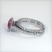 1.80 Ct. Reddish Pink Sapphire Ring, 18K White Gold 4