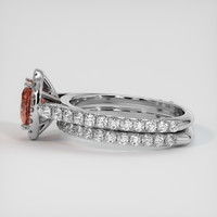 1.17 Ct. Padparadscha Sapphire Ring, 18K White Gold 4
