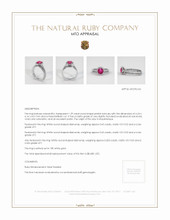 Ruby Ring 1.29 Ct. 18K White Gold Appraisal